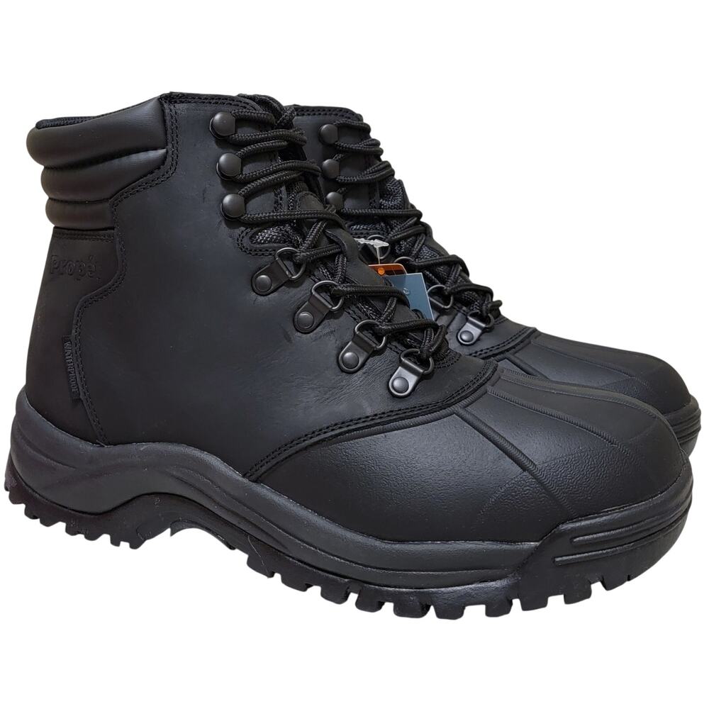 Propet Men Blizzard Mid Lace Up Insulated Winter Boots Size US 11W Black